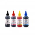 Cerneala universala Agfa Photo - set 4 culori in sticlute de 100ml cu picurator - black cyan magenta yellow (negru albastru rosu galben)